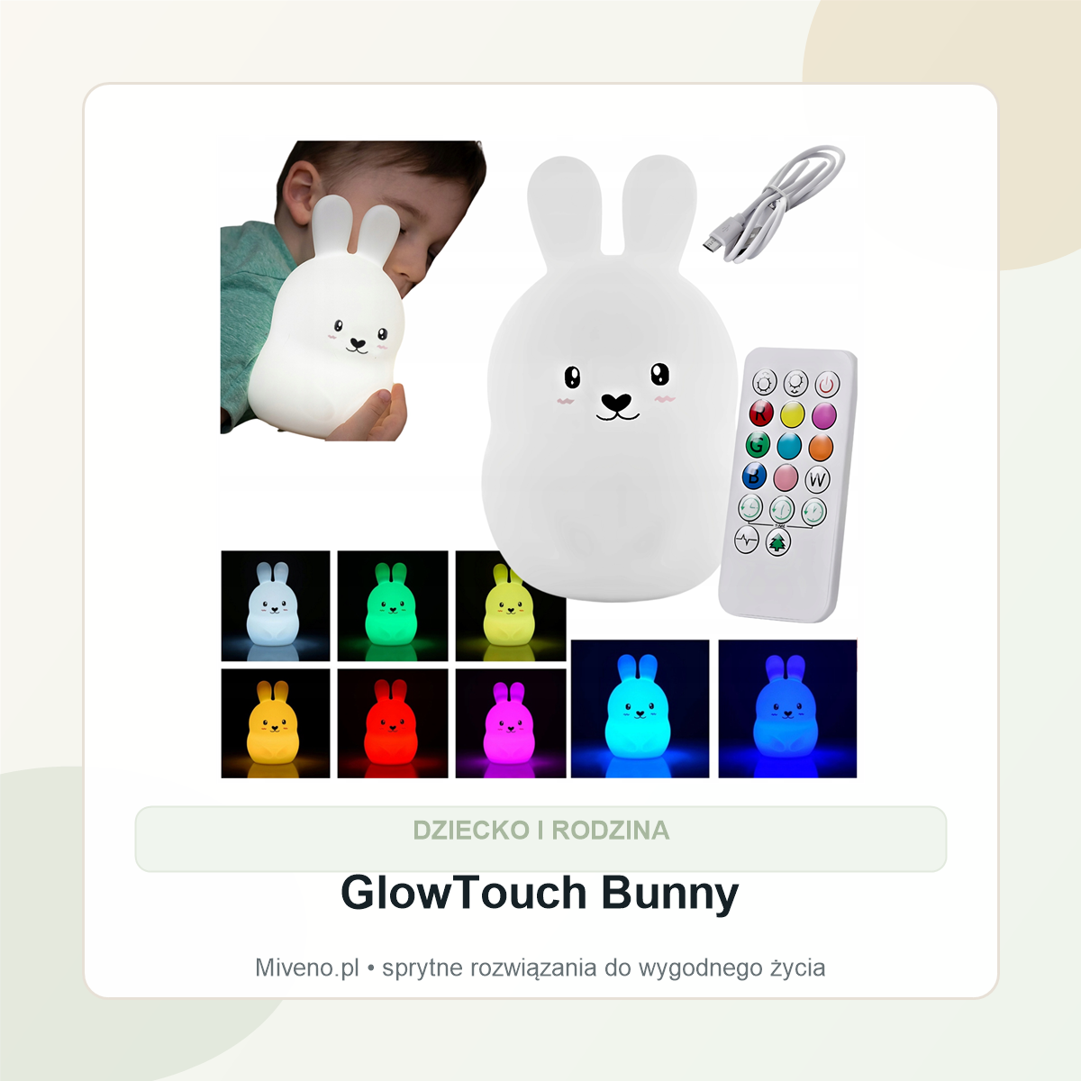 GlowTouch Bunny lampka LED — miniatura katalogowa Miveno