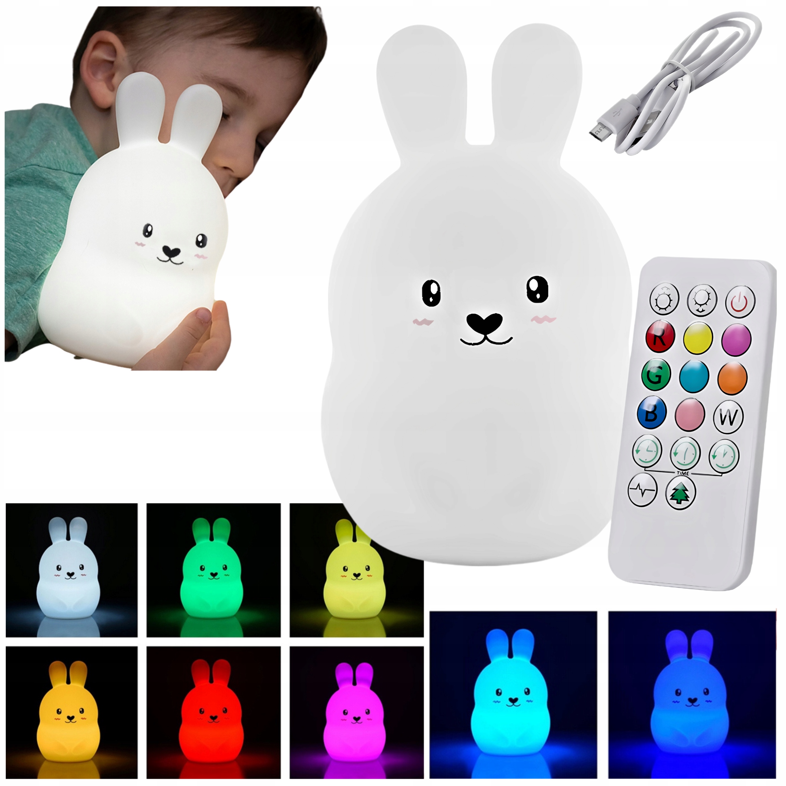 GlowTouch Bunny — silikonowa lampka nocna LED — zdjęcie 1