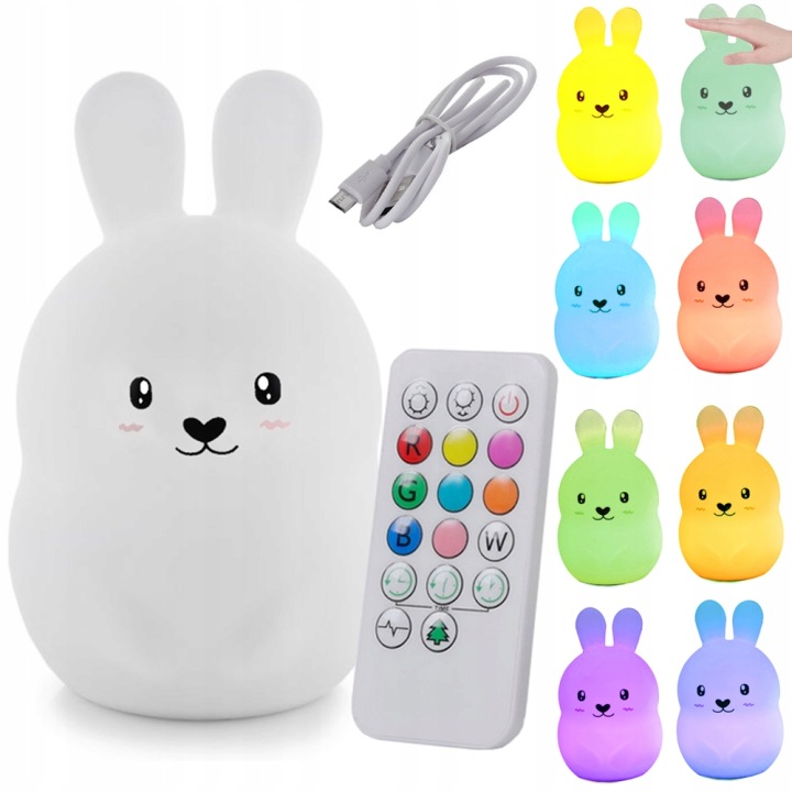 GlowTouch Bunny — silikonowa lampka nocna LED — zdjęcie 2