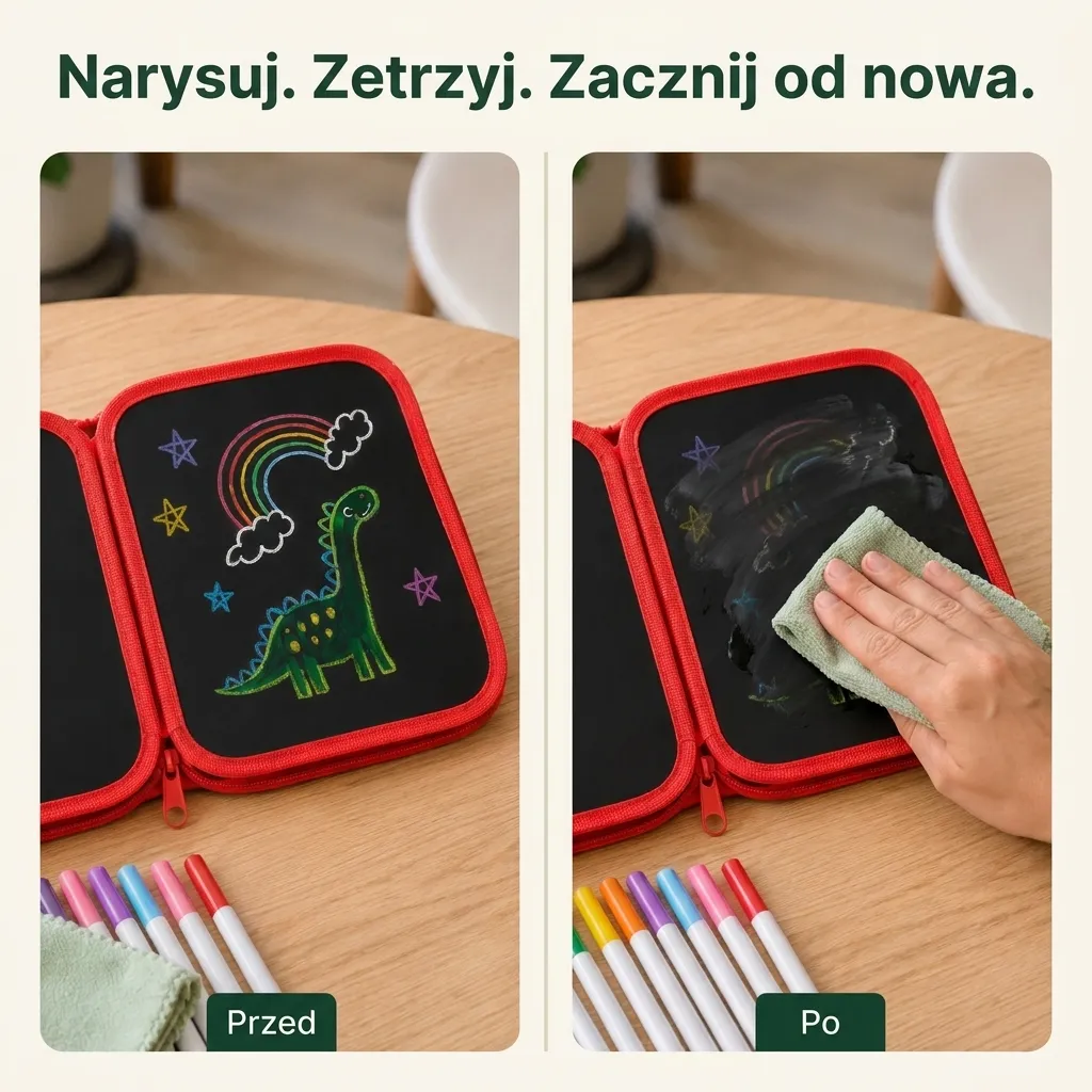 Kreo ‐ zmazywalna książeczka do rysowania (12 pisaków gratis) - obrazek 3
