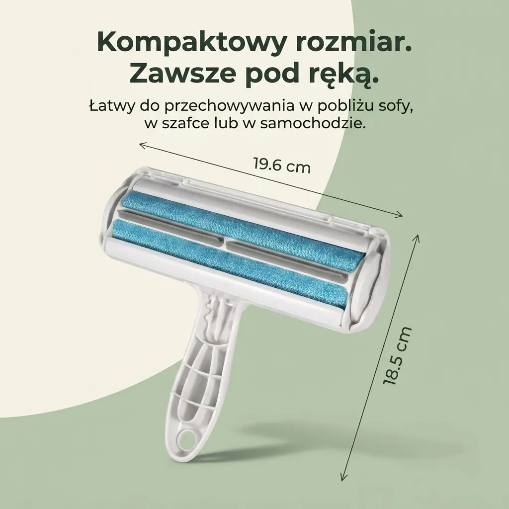 Wymiary rolki Furliss: szerokość 19,6 cm i wysokość 18,5 cm